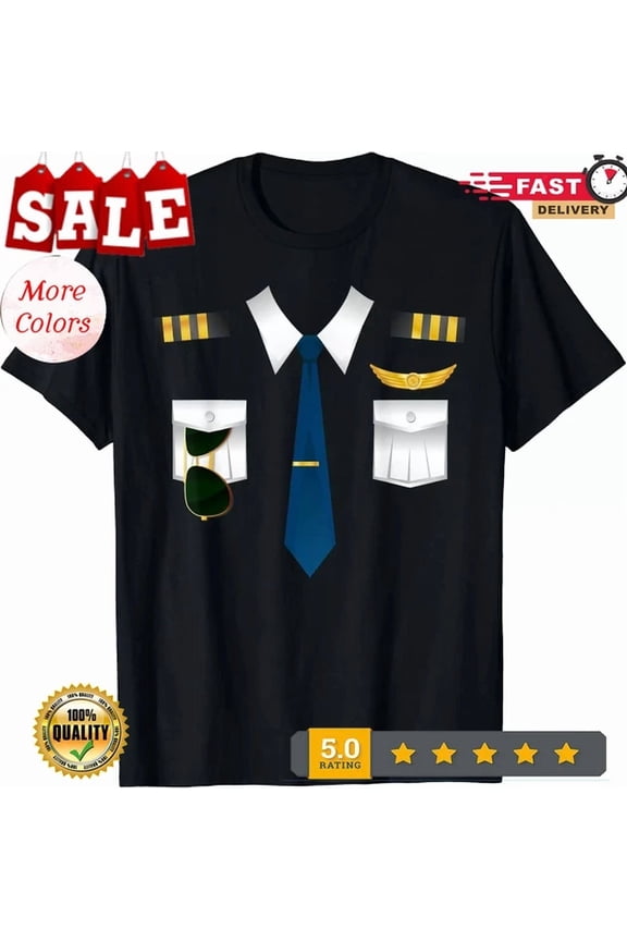 Hot Trending Tee With Pilot Uniform Costume Airplane Aviation Flying Airline Gift Unisex T-Shirt