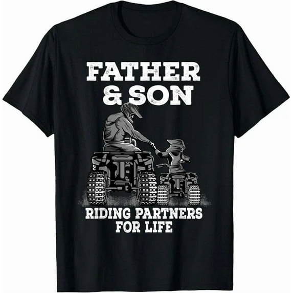 Hot Trending Tee With Quad Bike Father And Son Riding Partners For Life Atv Gift Unisex T-Shirt
