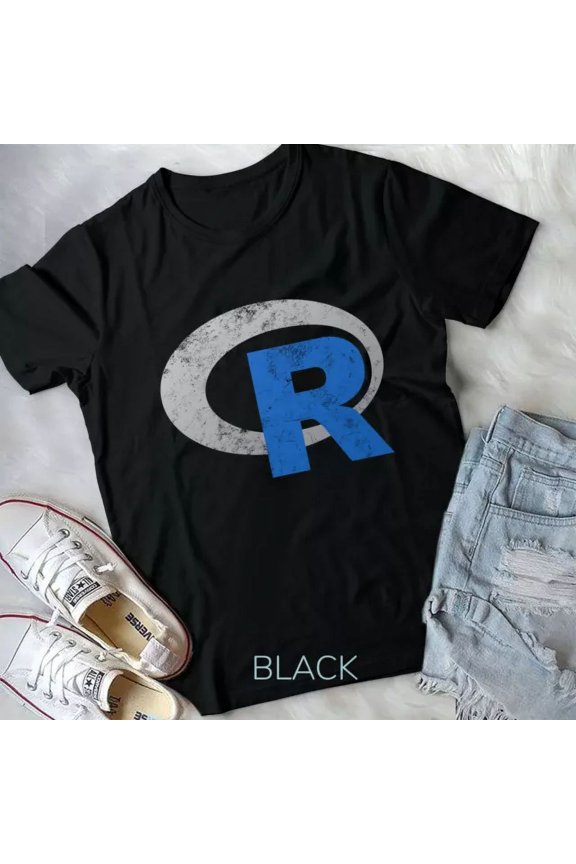 Hot Trending Tee With R Logo Programming Vintage Data Science Statistics Gift Unisex T-Shirt