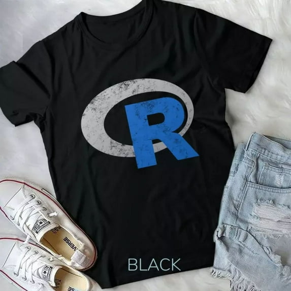 Hot Trending Tee With R Logo Programming Vintage Data Science Statistics Gift Unisex T-Shirt