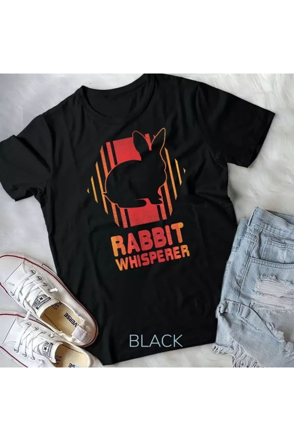 Hot Trending Tee With Rabbit Whisperer Retro 80S Edm Techno Rave Gift Unisex T-Shirt
