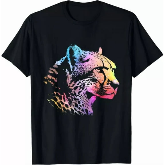 Hot Trending Tee With Rainbow Cheetah Face Wildlife Safari Zookeeper Zoologist Gifts Unisex T-Shirt