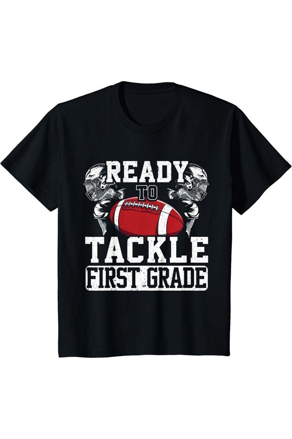 Hot Trending Tee With Ready To Tackle First Grade First Day Of School Mom & Dad And Teacher T-Shirt
