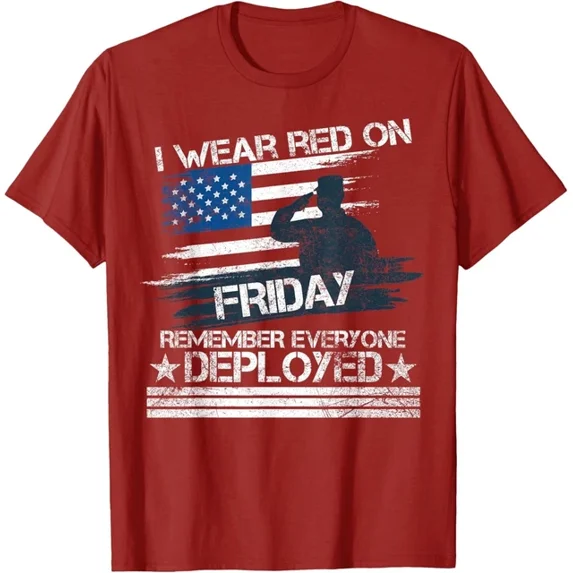 Hot Trending Tee With Red Friday Military Remember Everyone Deployed T-Shirt Gift Unisex T-Shirt