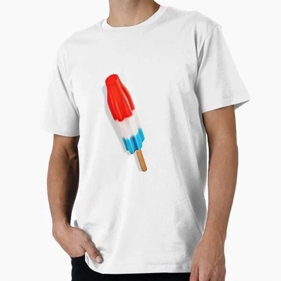 Hot Trending Tee With Red White And Blue Rocket Pop Pattern T-Shirt S-5Xl