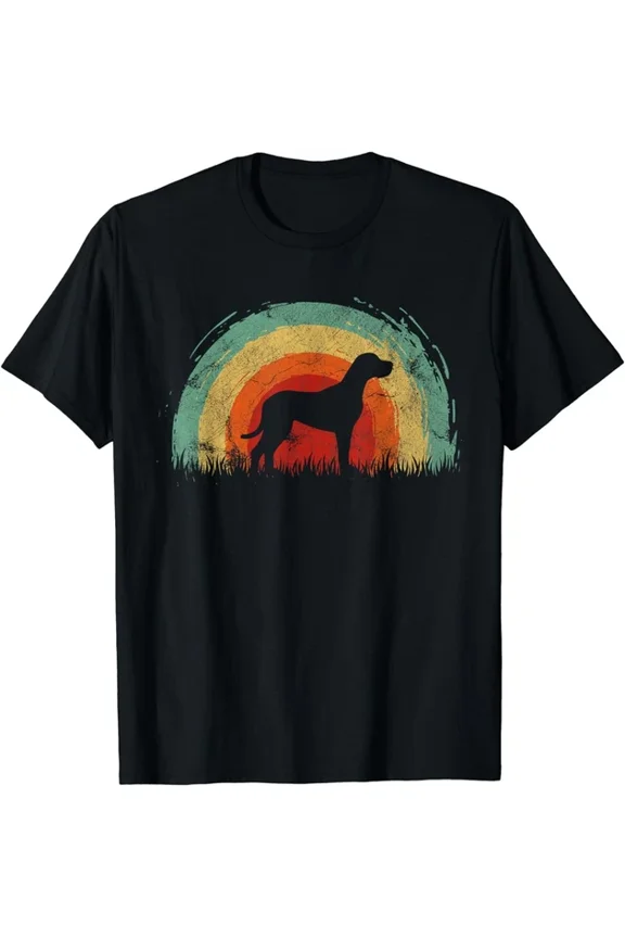 Hot Trending Tee With Retro Great Dane Vintage Rainbow Dog Men Women Gift Unisex T-Shirt