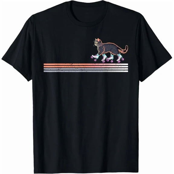 Hot Trending Tee With Retro Roller Skating Cats Derby Skater Gift Unisex T-Shirt
