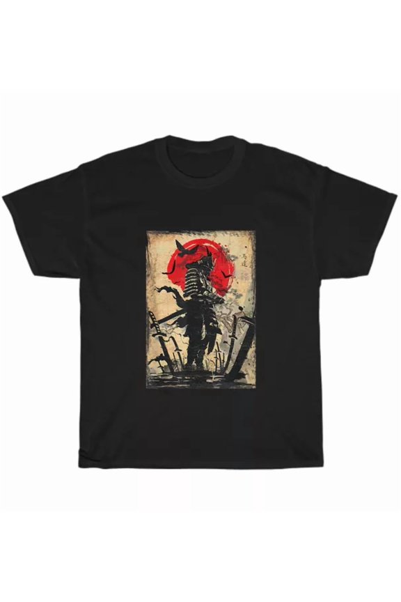 Hot Trending Tee With Samurai Warrior Bushido Code Japanese Swordsmen T-Shirt Carrying Sword Tee Gift
