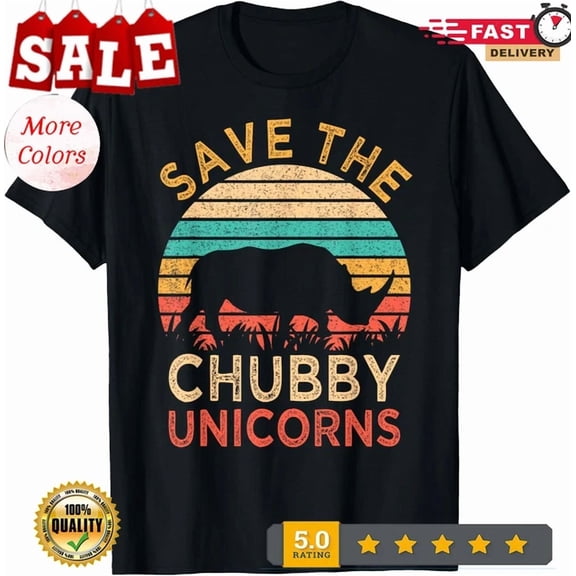 Hot Trending Tee With Save The Chubby Unicorns Rhino Protect Design Unisex T-Shirt