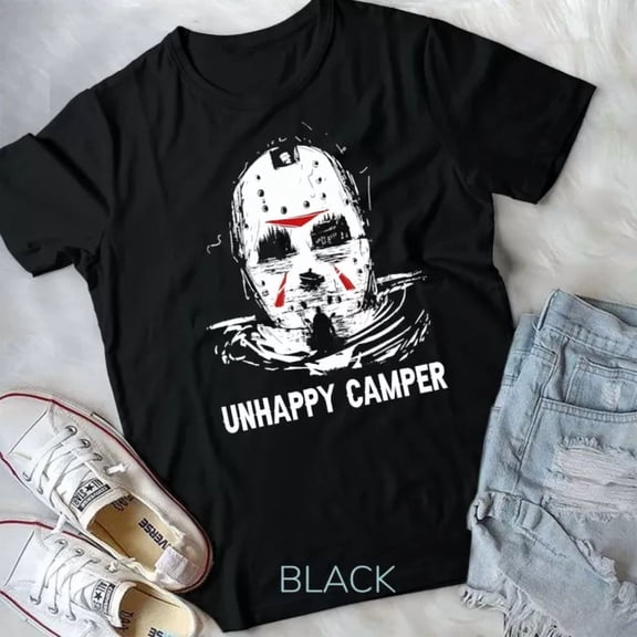 Hot Trending Tee With Scary Camper Camping Unhappy Camper Graphic Unisex T-Shirt
