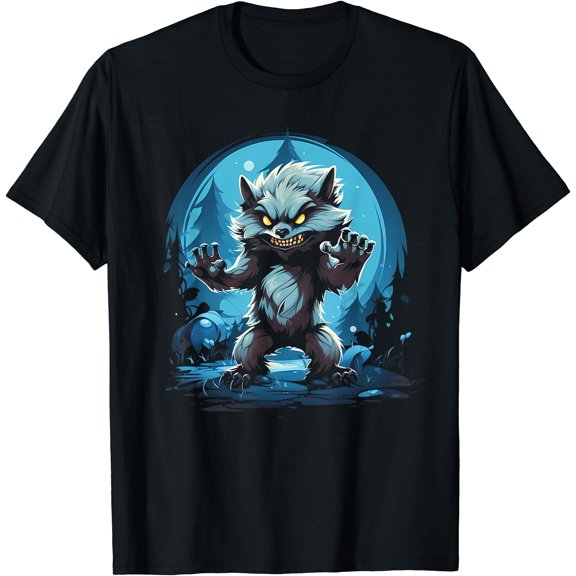 Hot Trending Tee With Scary Werewolf Full Moon Halowen Horror Werewolf