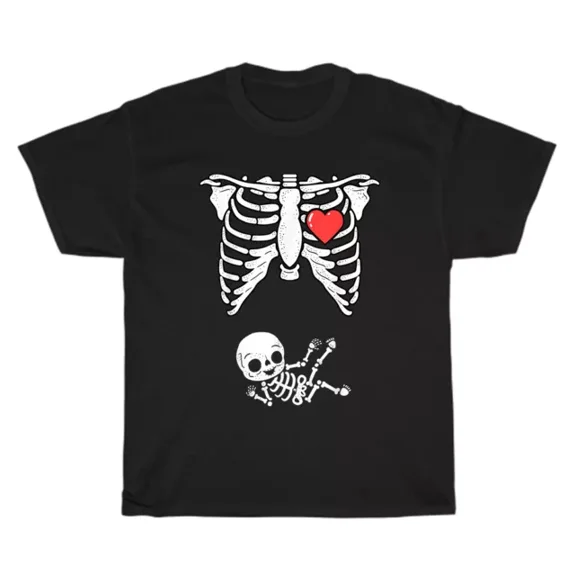 Hot Trending Tee With Skeleton Pregnancy Announcement Costume T-Shirt Unisex Tee Gift
