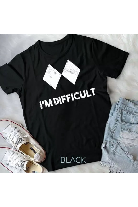Hot Trending Tee With Ski I'M Difficult Skiing Skier Snowboard Snowboarder - Unisex Form T-Shirt