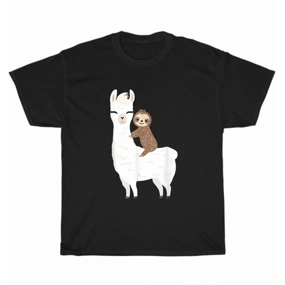 Hot Trending Tee With Sloth Riding Llama Friend Sloth Ride Llama Animal Lover T-Shirt Unisex Tee Gift