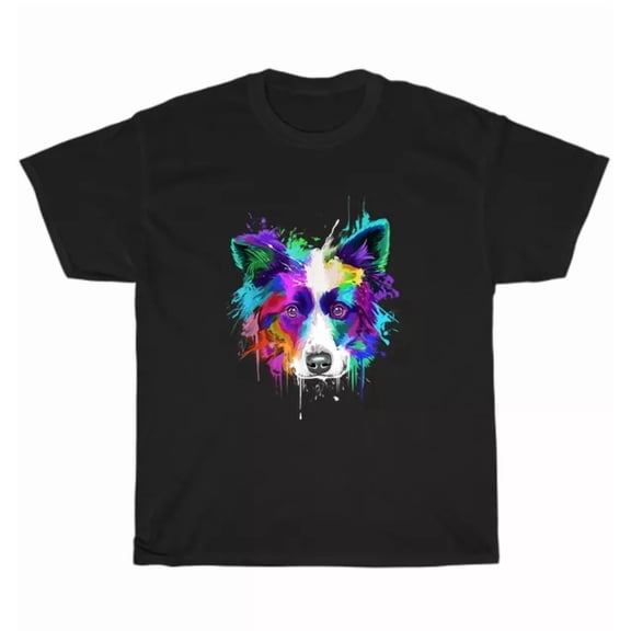 Hot Trending Tee With Splash Art Border Collie T-Shirt Mens Border Collie Owners Tee Gift S-5Xl