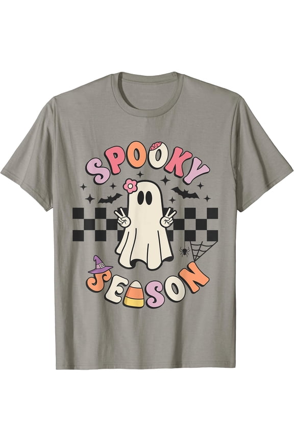 Hot Trending Tee With Spooky Season Retro Happy Ghost Women Toddler Girl Unisex S-5Xl T-Shirt