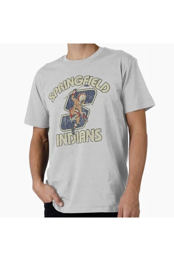 Hot Trending Tee With Springfield Indians Hockey 1974 T-Shirt S-5Xl