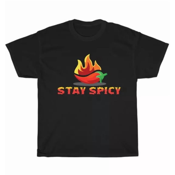 Hot Trending Tee With Stay Spicy T-Shirt Hot Chili Men'S Cotton Shirt Tee Gift S-5Xl