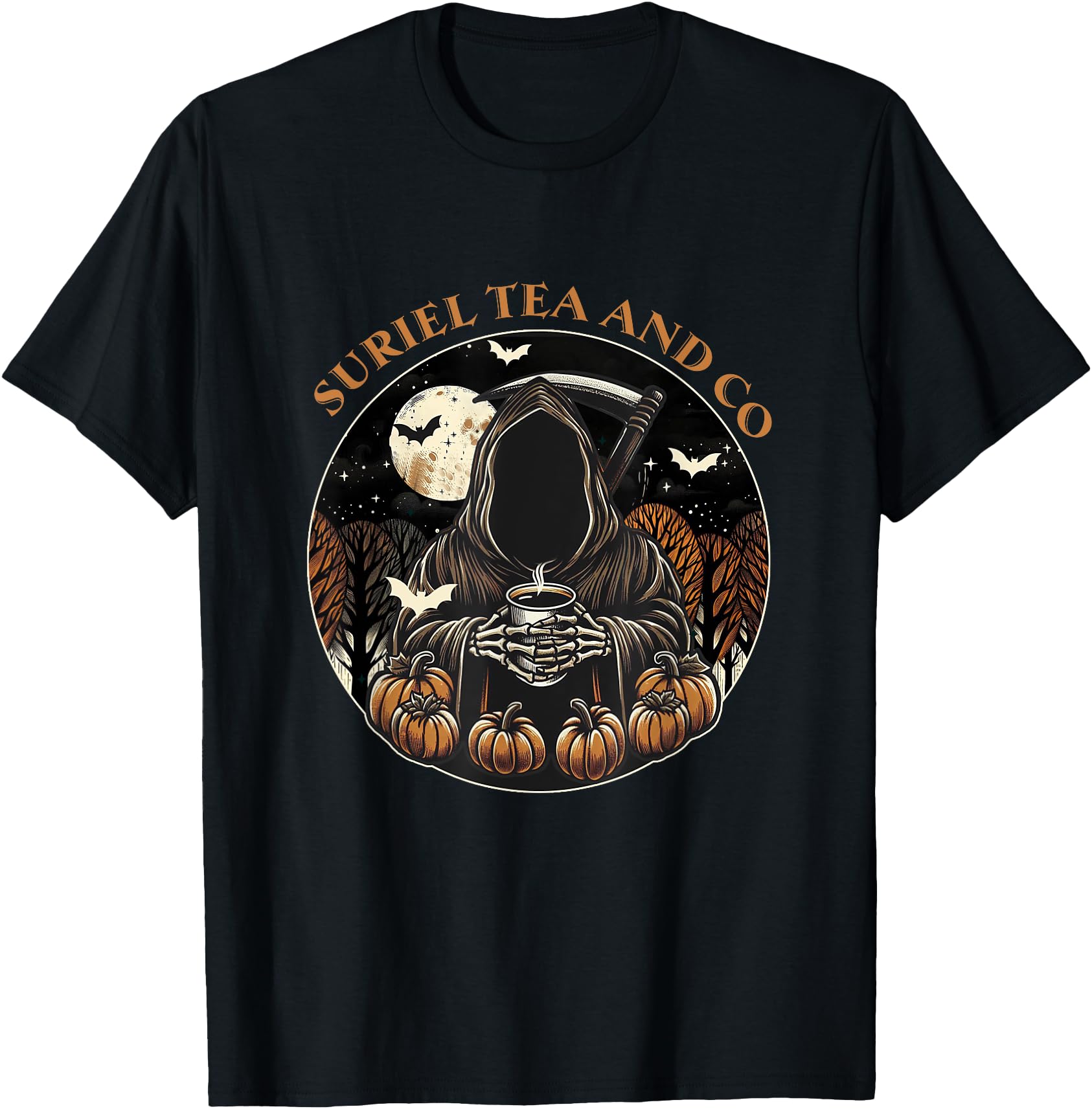 Hot Trending Tee With Suriel Tea And Co Reaper Coffee Funny Halowen ...
