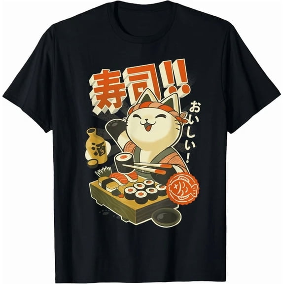 Hot Trending Tee With Sushi Cat Chef Gift Tee Unisex T-Shirt