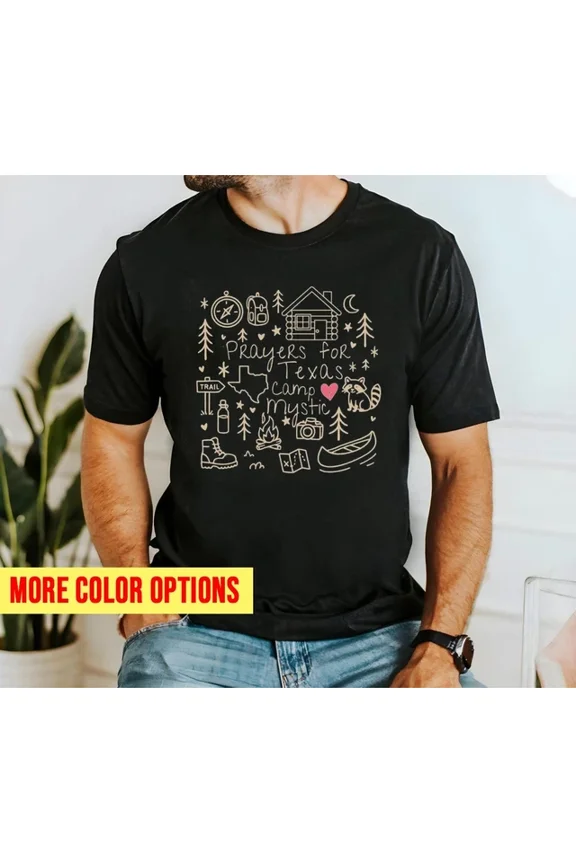 Hot Trending Tee With Texas Hill Country Pray For Texas Camp Mystic Flood Support T-Shirt