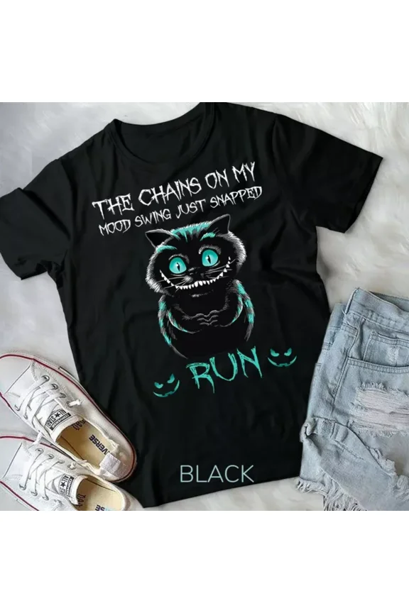 Hot Trending Tee With The Chain On My Mood Swing Just Snapped Run Cat Unisex Form T-Shirt