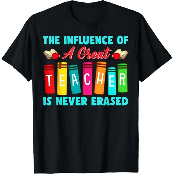 Hot Trending Tee With The Influence Of A Great Teacher Is Never Erased Teaching Gift Unisex T-Shirt