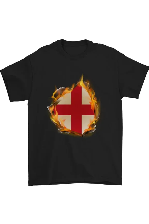 Hot Trending Tee With The St Georges Cross English Flag England Mens Womens S-5Xl T-Shirt