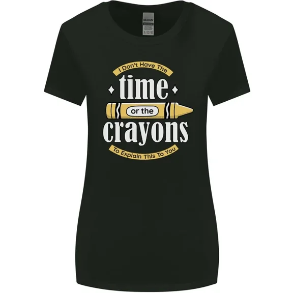 Hot Trending Tee With The Time Or Crayons Slogan Womens Womens Wider Cut T-Shirt