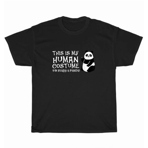 Hot Trending Tee With This Is My Human Costume I'M Really A Panda T-Shirt Animal Pandas Bear Lover Tee