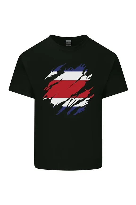 Hot Trending Tee With Torn Costa Rica Flag Rican Day Football Mens Womens S-5Xl T-Shirt