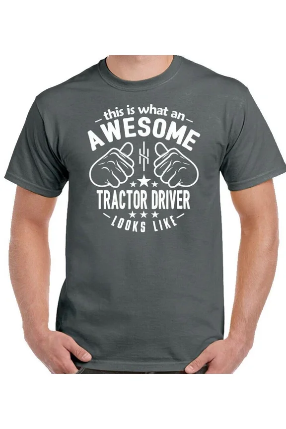 Hot Trending Tee With Tractor Driver T-Shirt Farmer This Is What A Looks Like Mens Womens Machinery Tee