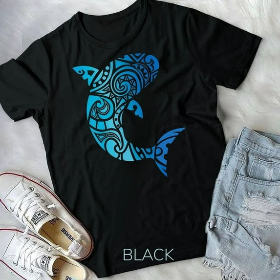 Hot Trending Tee With Tribal Style Hawaii Mano Shark Lover Week Beach Gift Unisex T-Shirt