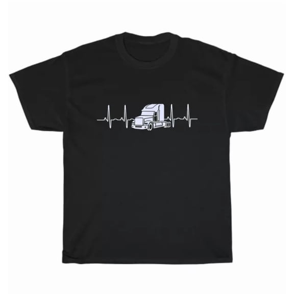 Hot Trending Tee With Truck Driver Heartbeat Pulse Big Rig Trucking Truckers T-Shirt Unisex Tee Gift