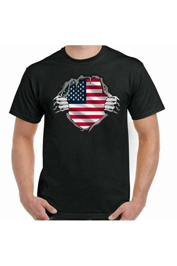 Hot Trending Tee With Usa Flag T-Shirt American America Football Baseball Basketball Training Top Gym