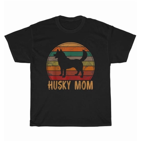 Hot Trending Tee With Vintage Husky Mama Husky Mom Siberian Dog Puppy Lover T-Shirt Unisex Tee Gift
