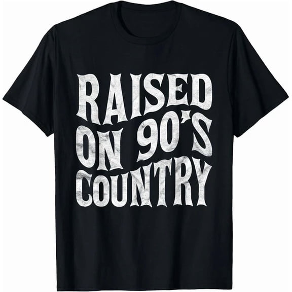 Hot Trending Tee With Vintage Letter Print Men Women Raised On 90 S Country Music Gift Unisex T-Shirt