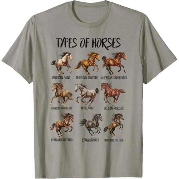Hot Trending Tee With Vintage Retro Types Of Horses Horse Breed Horseback Riding Gift Unisex T-Shirt