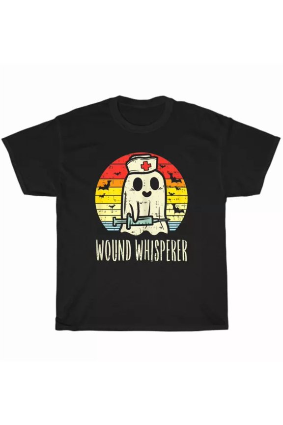 Hot Trending Tee With Vintage Wound Whisperer Ghost Nurse Boo Nursing Rn T-Shirt Unisex Gift