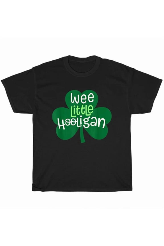 Hot Trending Tee With Wee Little Hooligan Shamrock Clover St Patricks Day T-Shirt Unisex Tee Gift New