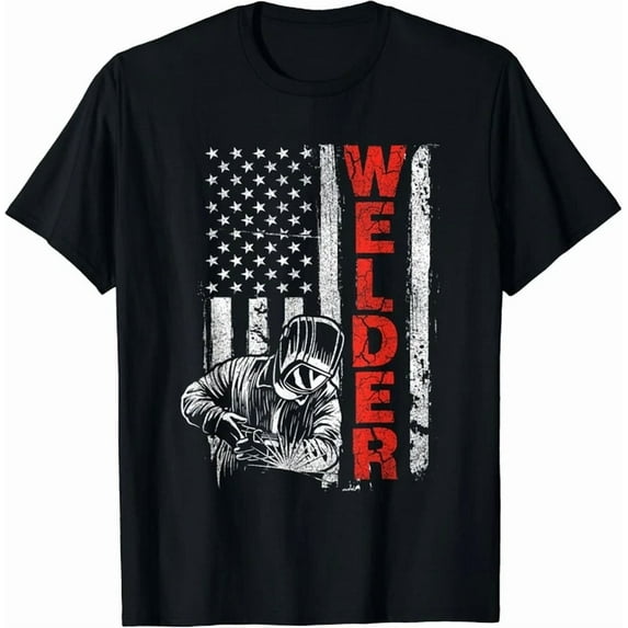 Hot Trending Tee With Welder Usa American Welding Worker Metalworking Lover Gift Unisex T-Shirt