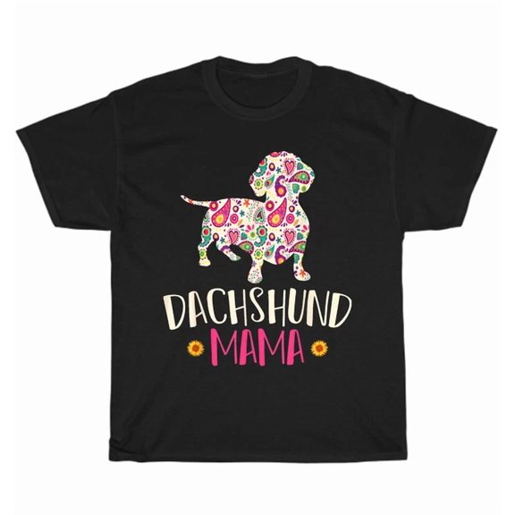 Hot Trending Tee With Wiener Mom Weenie Dog Vintage Dachshund Mama T-Shirt Mothers Day Unisex Tee Gift