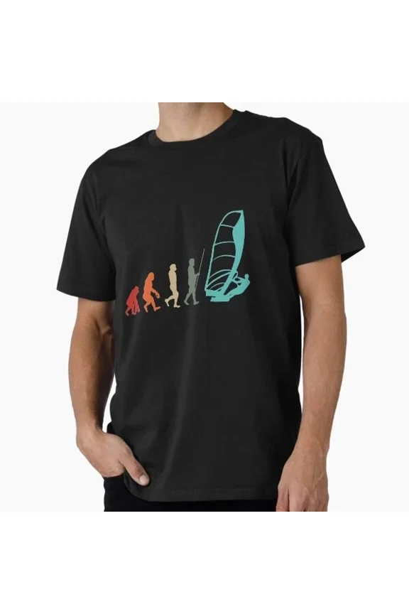 Hot Trending Tee With Windsurfer Retro Surfer Windsurfing Evolution Wind T-Shirt S-5Xl