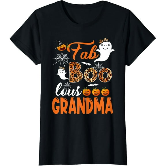 Hot Trending Tee With Womens Leopard Fab Boo Lous Grandma Spooky Gift Unisex S-5Xl T-Shirt