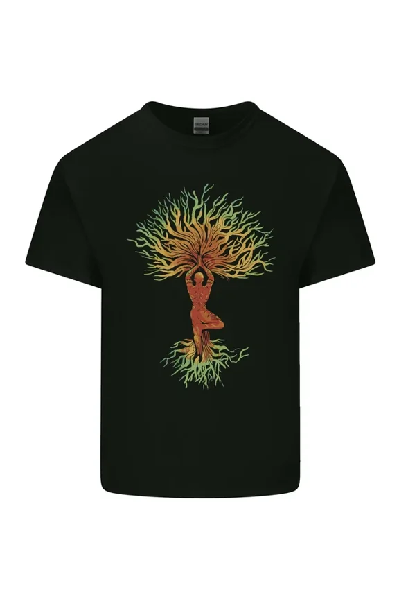 Hot Trending Tee With Yoga Tree Man Meditation Mens Womens S-5Xl T-Shirt