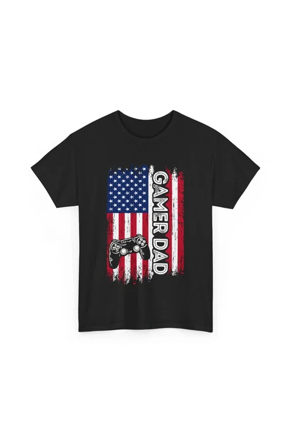 Hot Trending Tee with Gamer Dad American Flag Video Games Lovers Gaming Father'S Day Vintage S-5Xl Birthday Gifts; For Men & Women