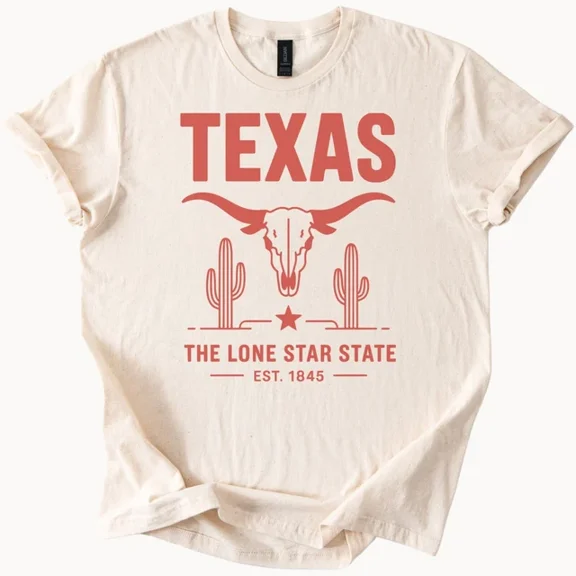 Hot Trending Texas Skull Cactus Tee Lone Star State Shirt Design Preview Only