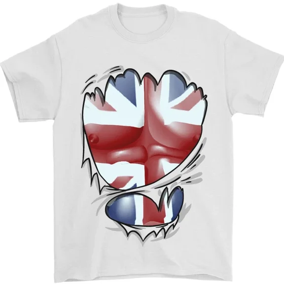 Hot Trending The Union Jack Flag Ripped Muscles T-Shirt Design Preview Only