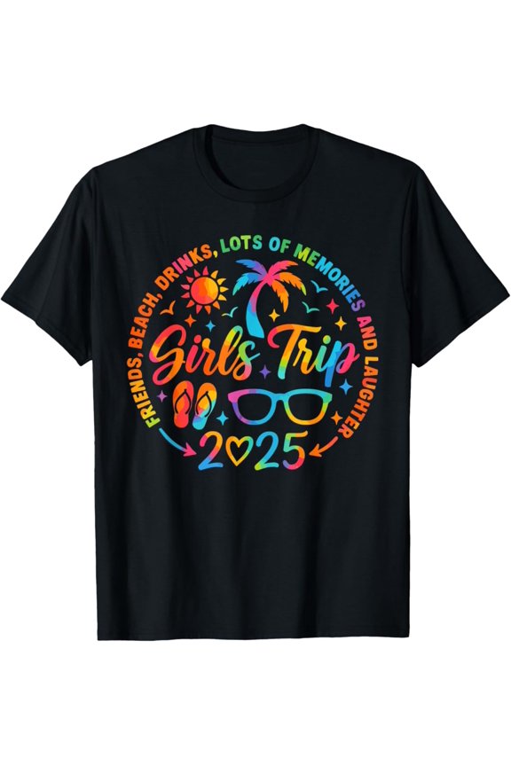 Hot Trending Tie Dye Girls Trip 2025 Trouble When We Are Together T-Shirt Vintage Tee -Birthday Gifts
