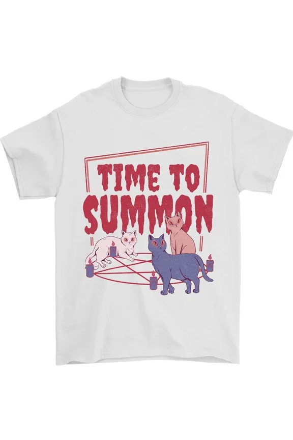 Hot Trending Time to Summon Cats Lets Summon Demons T-Shirt Design Preview Only